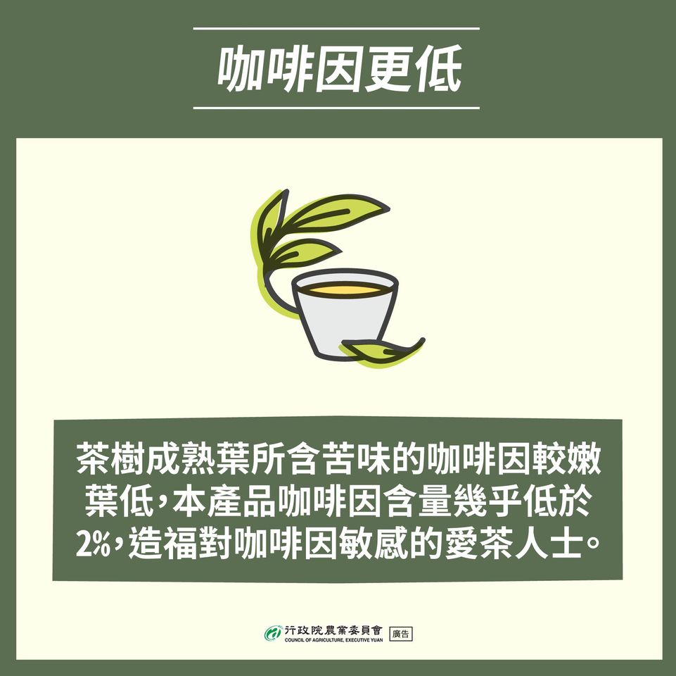 咖啡因低 造福對咖啡因敏感的愛茶人士